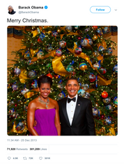 Barack Obama Merry Christmas tweet from Tee Tweets