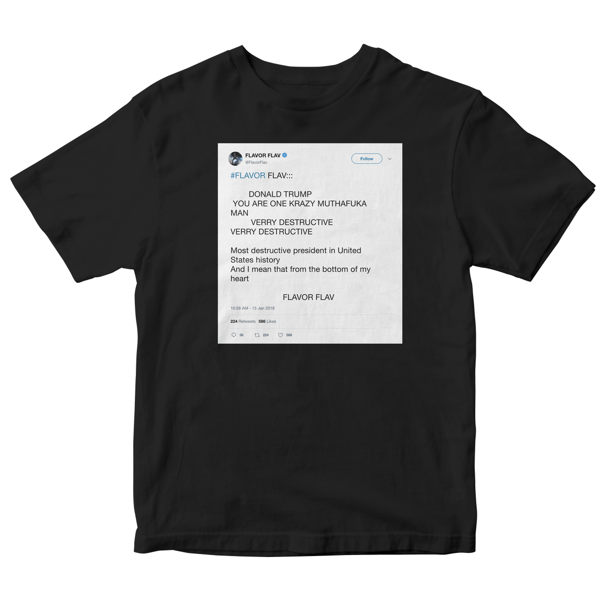 Flavor Flav "Krazy Muthafuka" Tee Tweets