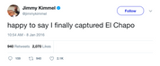 Jimmy Kimmel captured El Chapo tweet from Tee Tweets