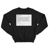 Kanye West be in the moment tweet on a black crewneck sweatshirt from Tee Tweets