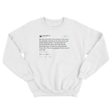 Kanye West be in the moment tweet on a black crewneck sweatshirt from Tee Tweets