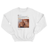 LeBron James Eminem Line in the Sand lyrics tweet on a white crewneck sweater from Tee Tweets