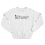 Lil B threatening Kanye West on Twitter tweet on a white crewneck sweater from Tee Tweets
