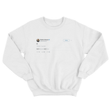 Martha Stewart K tweet on a white crewneck sweater from Tee Tweets