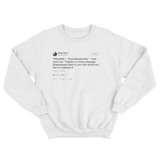 Sarah Palin making up new words citing Shakespeare tweet on a white crewneck sweater from Tee Tweets