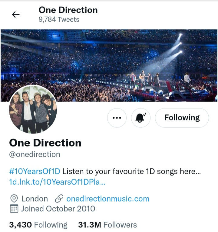 One Direction’s Twitter Account Just Got Unverified