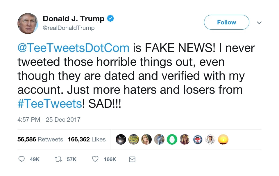 Donald Trump Attacks Tee Tweets on Twitter