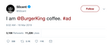 50 Cent I am Burger King coffee tweet from Tee Tweets