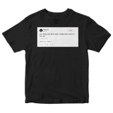 50 Cent I'm rich I really don't care tweet on a black t-shirt from Tee Tweets