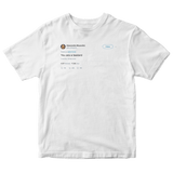 Alessandra Mussolini tells Jim Carrey he is a bastard tweet on a white t-shirt from Tee Tweets