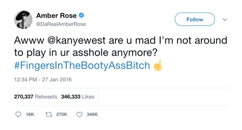 Amber Rose Kanye West you mad tweet from Tee Tweets