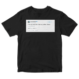 Anna Kendrick like my men like coffee silent tweet on a black t-shirt from Tee Tweets