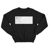 Ariana Grande but I love you tweet on a black crewneck sweater from Tee Tweets