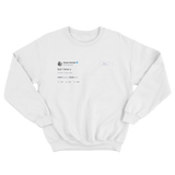Ariana Grande but I love you tweet on a white crewneck sweater from Tee Tweets