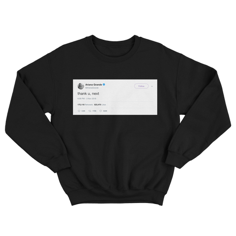 Ariana grande thank u next crewneck hot sale