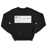 Aubrey Plaza Yo Barack Obama come over tweet on a black crewneck sweater from Tee Tweets