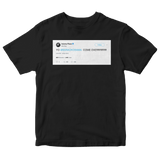 Aubrey Plaza Yo Barack Obama come over tweet on a black t-shirt from Tee Tweets