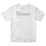 Barack Obama back on the original handle tweet on a white t-shirt from Tee Tweets