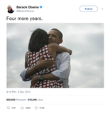 Barack Obama four more years tweet from Tee Tweets