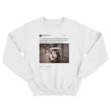 Barack Obama happy birthday Michelle tweet on a white crewneck sweater from Tee Tweets