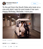 Barack Obama happy birthday Michelle tweet from Tee Tweets