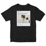 Barack Obama no one is born hating skin color tweet on a black t-shirt from Tee Tweets