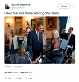 Barack Obama have fun amongst the stars Stephen Hawking tweet from Tee Tweets