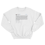 Barack Obama young people lead tweet on a white crewneck sweater from Tee Tweets