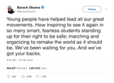Barack Obama young people lead tweet from Tee Tweets