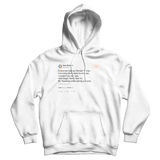 Bette Midler Donald Dump poem tweet on a white hoodie from Tee Tweets