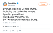 Bette Midler Donald Dump poem tweet from Tee Tweets