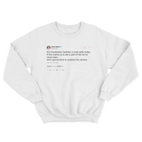 Bette Midler Kim Kardashian swallow the camera nude tweet on white crewneck sweater from Tee Tweets