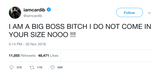 Cardi B big boss bitch tweet from Tee Tweets