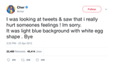 Cher hurt someone's feelings tweet from Tee Tweets