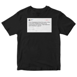 Cher me thinks doth protest too much tweet on a black t-shirt from Tee Tweets