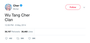 Cher Wu Tang Cher Clan tweet from Tee Tweets