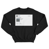 Donald Glover this is America tweet on a black crewneck sweater from Tee Tweets