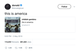 Donald Glover this is America tweet from Tee Tweets