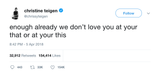 Chrissy Teigen we don't love you at your this or that tweet from Tee Tweets