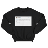 Customize and create your own Twitter tweet top on a black crewneck sweater from Tee Tweets