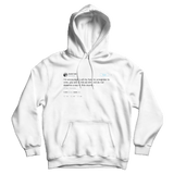 Daniel Tosh encouraging followers to unregister to vote tweet on a white hoodie from Tee Tweets