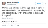 Donald Trump tweet about crime in Chicago
