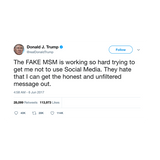 Donald Trump tweet about the mainstream media from Tee Tweets