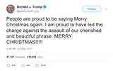 Donald Trump proud to say Merry Christmas again tweet from Tee Tweets