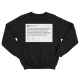 Donald Trump Mars is a part of the moon tweet on a black crewneck sweater from Tee Tweets