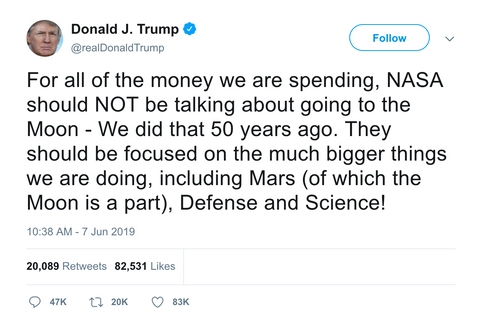 Donald Trump Mars is a part of the moon tweet from Tee Tweets