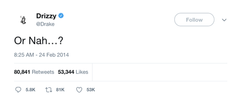Drake or nah tweet from Tee Tweets