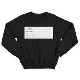 Drake scary hours tweet on a black crewneck sweater from Tee Tweets