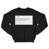Drake try something new tweet on a black crewneck sweater from Tee Tweets
