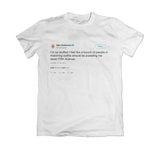 Ellen DeGeneres Thanksgiving parading down Fifth Ave tweet on a white t-shirt from Tee Tweets